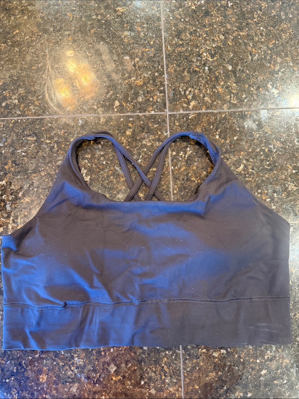 Quince Black Crossback Sports Bralette NWOT